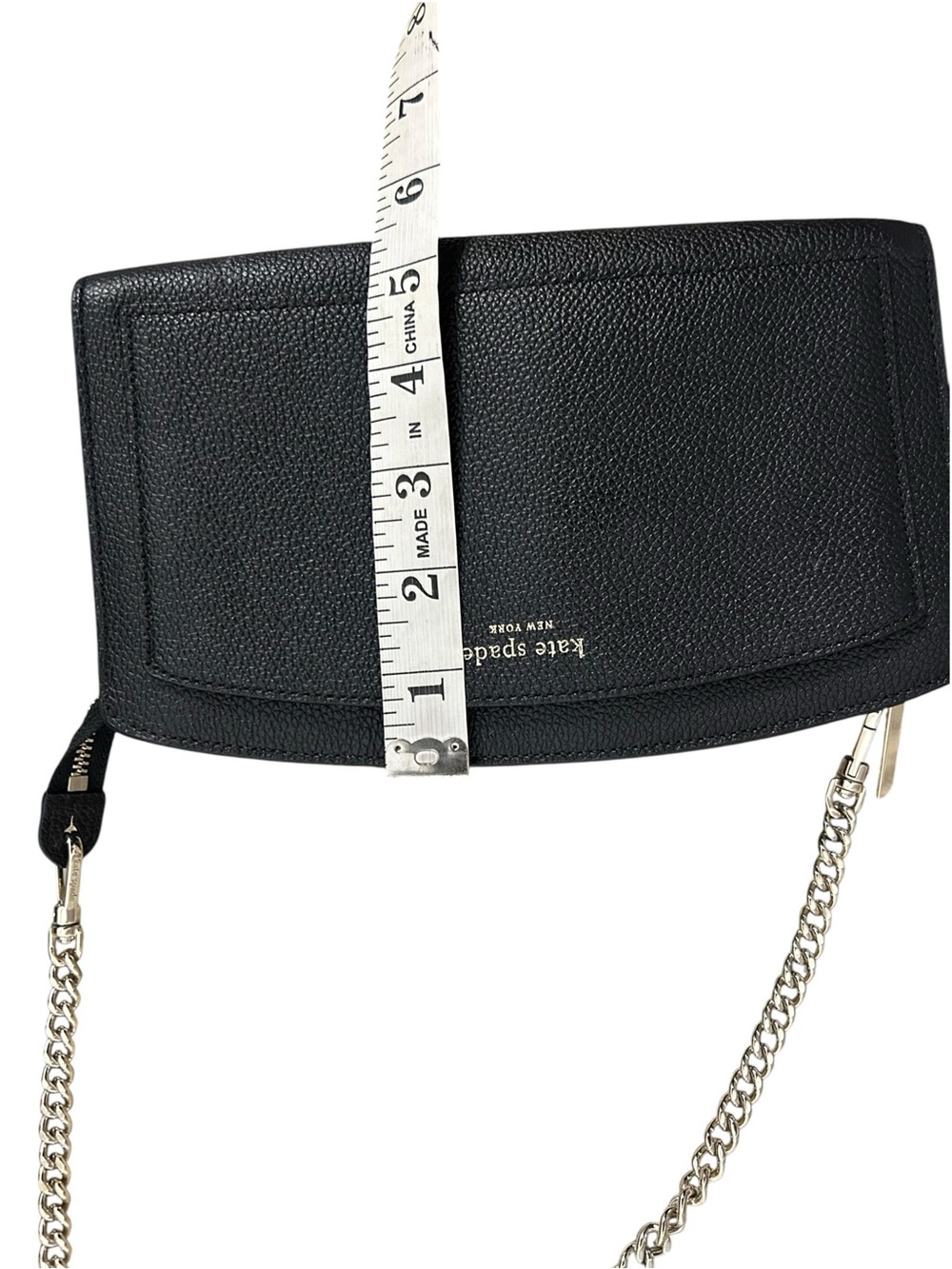 Kate Spade New York Black Pebbled Leather Chain Crossbody Bag - Picture 6 of 12
